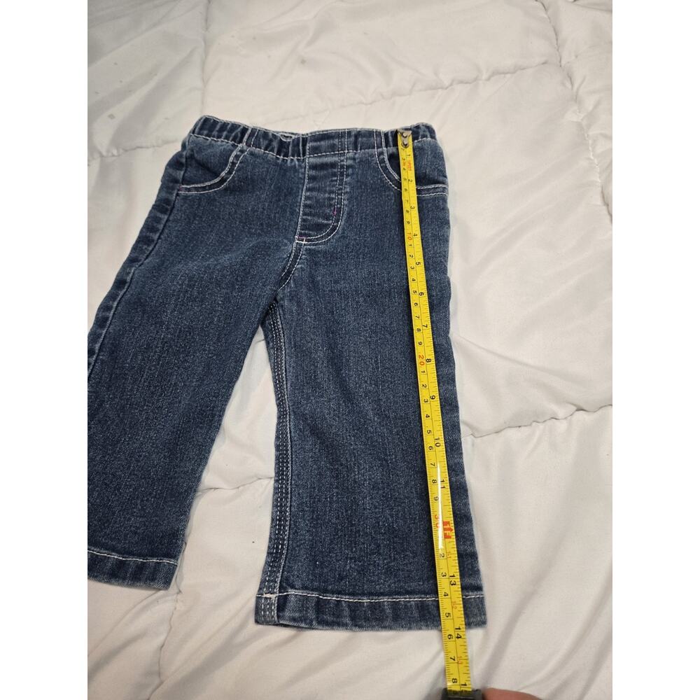 Carhartt Baby Girl 9m Denim Casual Cotton Pants Pull Up Elastic Waist - Picture 6 of 7